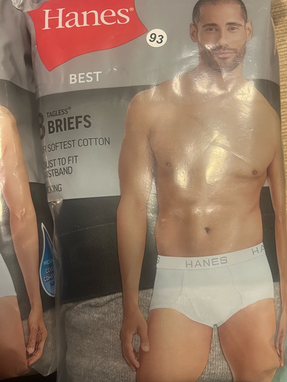 93 Hanes Men’s black gray Briefs 8-Pack Medium. Seled unopened package
